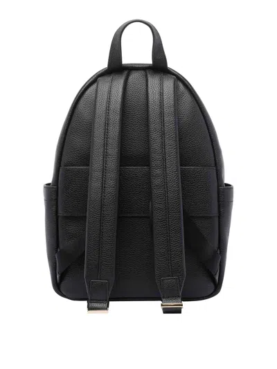 Michael Michael Kors Tanner Medium Backpack In Black Hammered Leather In Black