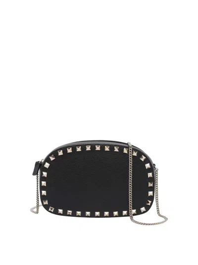 Valentino Garavani Valentino Rockstud Mini Grainy Leather Crossbody In Black