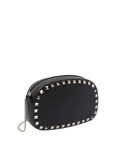 Valentino Garavani Valentino Rockstud Mini Grainy Leather Crossbody In Black