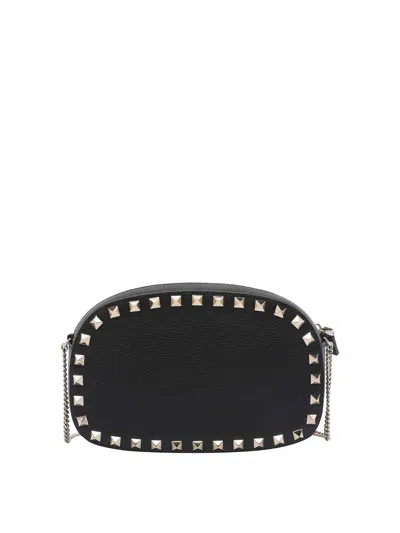 Valentino Garavani Valentino Rockstud Mini Grainy Leather Crossbody In Black