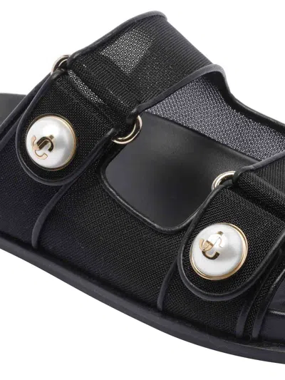 Jimmy Choo 25mm Fayence Leather Sandals In Black