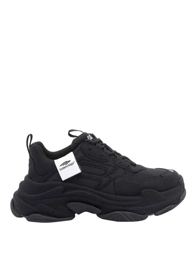 Balenciaga Triple S Sporty Low-top Sneakers In Black
