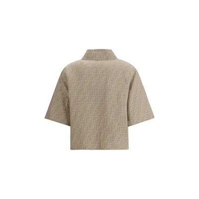Fendi Jacket Ff Chambray Clothing In Gray