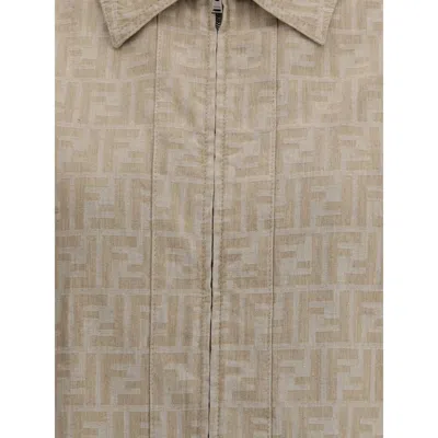 Fendi Jacket Ff Chambray Clothing In Gray