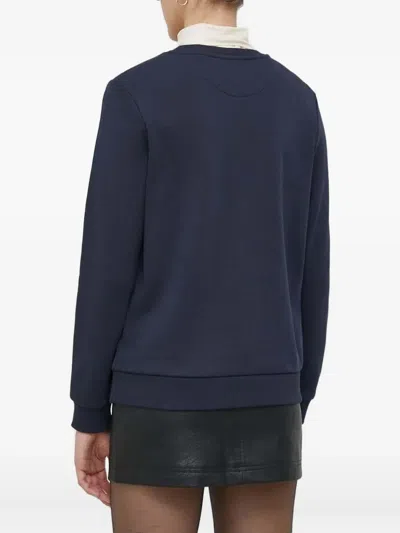 Gant Tonal Archive Shield Logo-embroidered Sweatshirt In Blue