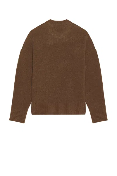Ami Alexandre Mattiussi Knitted Sweater With Ribbed Crew Neckline In Brown