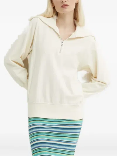 Gant Half-zip Collar Sweatshirt In Neutral