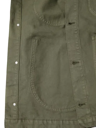 Stan Ray Coverall Double-pocket Button-front Jacket In Green