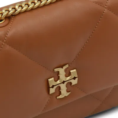 Tory Burch Brown Leather Kira Diamond Small Shoulder Bag