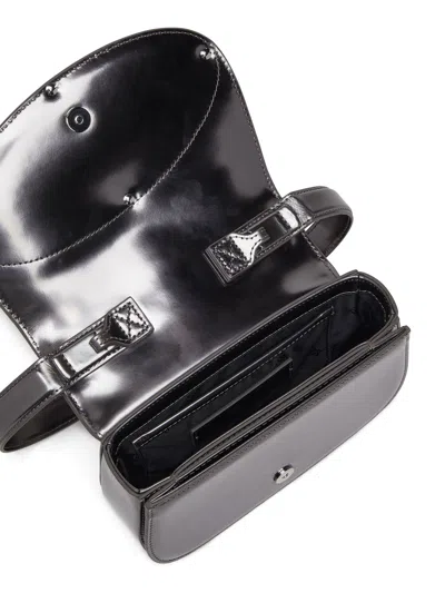 Diesel 1dr-iconic Shoulder Bag In Mirrored Leather In Silver