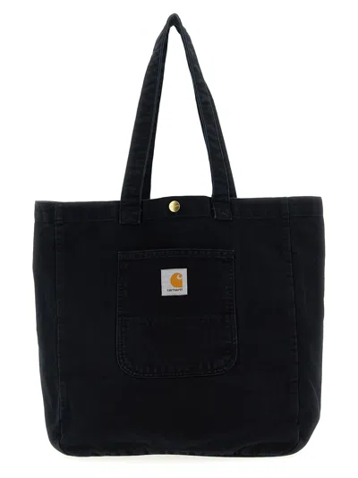 Carhartt Bayfield Tote In Denim Nero Uomo In Black