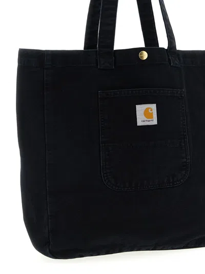 Carhartt Bayfield Tote In Denim Nero Uomo In Black