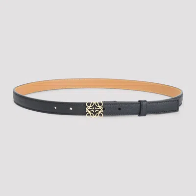 Loewe Textured Calfskin Belt With Gold-tone Buckle In Gray