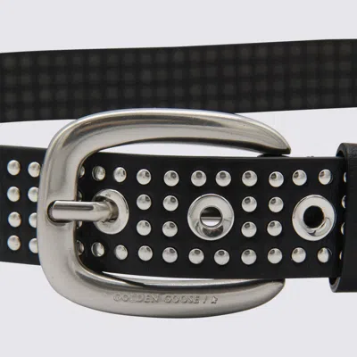 Golden Goose Studded Eyelet Adjustable Length Belts In Black