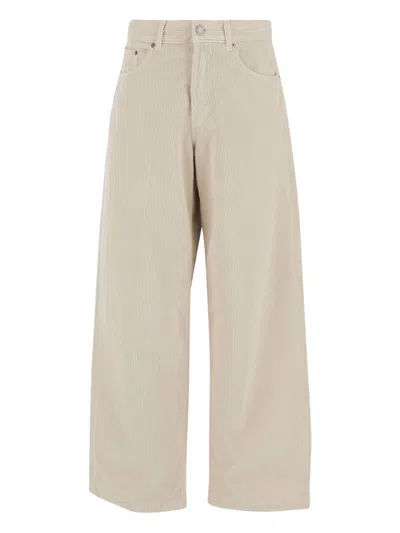 Haikure Oversized Velvet Trousers Belt Loops In Brown