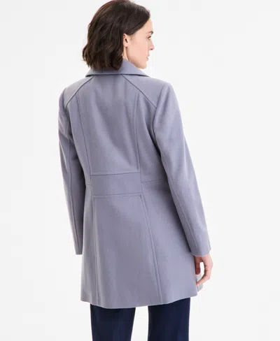 Anne Klein Petite Double-breasted Peacoat, Exclusively At Macy's In Blue
