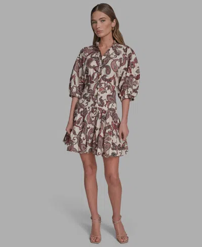 Bcbg Women's Paisley Print Button-front Minidress In Neutral