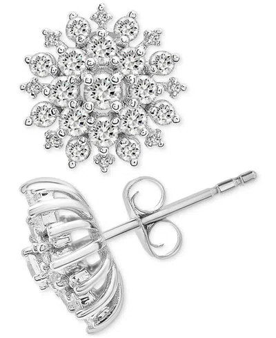 Wrapped In Love 2-pc. Set Diamond Cluster Pendant Necklace & Matching Stud Earrings (1 Ct. T.w.) In 14k White Gold,  In Gold
