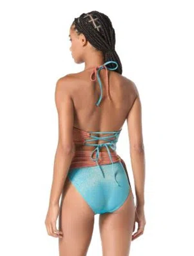 Vince Camuto Womens Wrap Front Bikini Top Sash Tie High Waist Bikini Bottoms In Multi