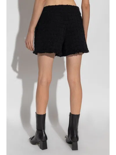 Versace Bouclé Tweed Shorts In Black