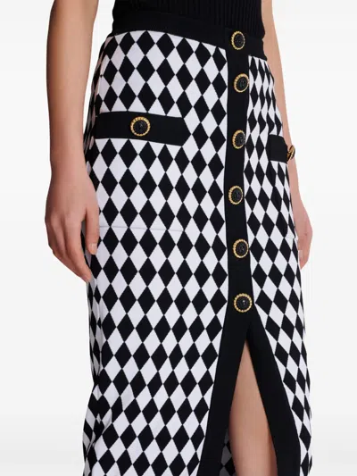 Balmain Buttoned Midi Skirt In Black