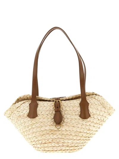 Dolce & Gabbana Capri Straw Bag Shoulder Bags Beige In Neutral