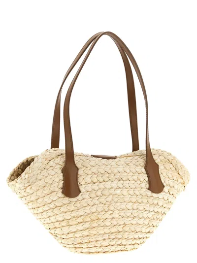 Dolce & Gabbana Capri Straw Bag Shoulder Bags Beige In Neutral