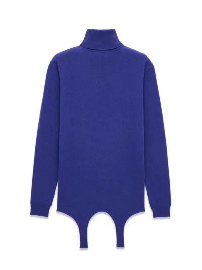 Saint Laurent Women Cashmere Sweater With Garter Detail In Multi