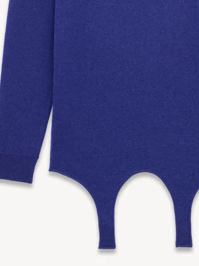 Saint Laurent Women Cashmere Sweater With Garter Detail In Multi