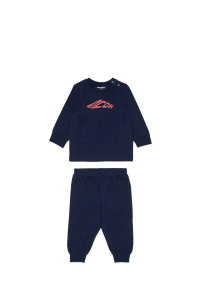 Dsquared2 Jersey Tracksuit With Icon New Generation Logo In Blue