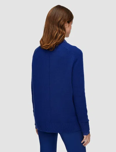 Joseph Open Cashmere Round Neck Jumper In Blue