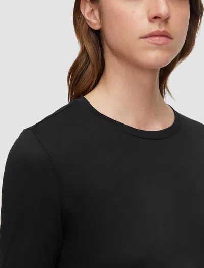 Joseph Cotton Silk Jersey Long Sleeve T-shirt In Black
