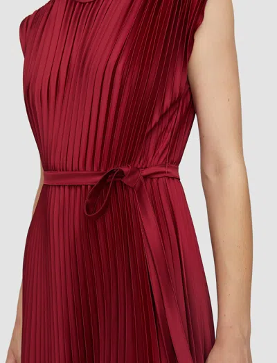 Joseph Volta Knit Weave Plissé Dress In Red