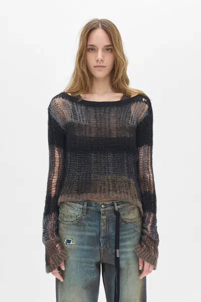 Ann Demeulemeester Leocadie Slim Fit Open Neck Sweater In Multi