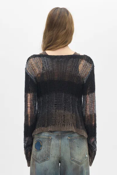 Ann Demeulemeester Leocadie Slim Fit Open Neck Sweater In Multi