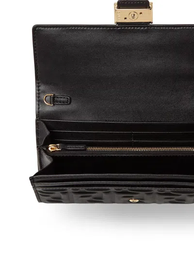 Fendi Continental With Chain Baguette Leather Shoulder Bag With Ff Motif
