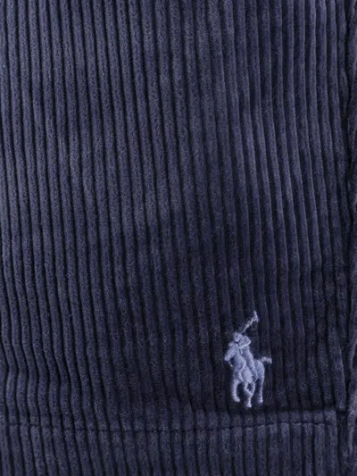 Polo Ralph Lauren Corduroy Bermuda Shorts With Logo Embroidery In Metallic