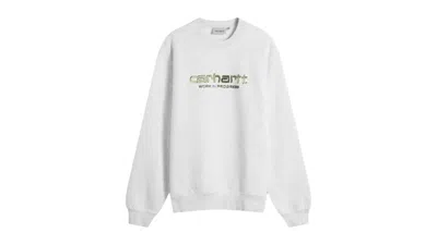 Pre-owned Carhartt Men's  Wip Solar Chrome Fleece Sweatshirt In Gray