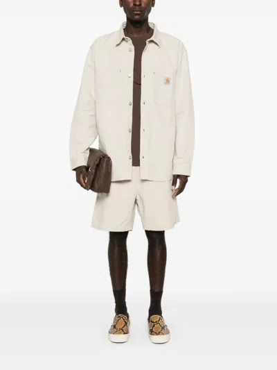 Carhartt Wip Pre Cotton Blend Shorts In Neutral