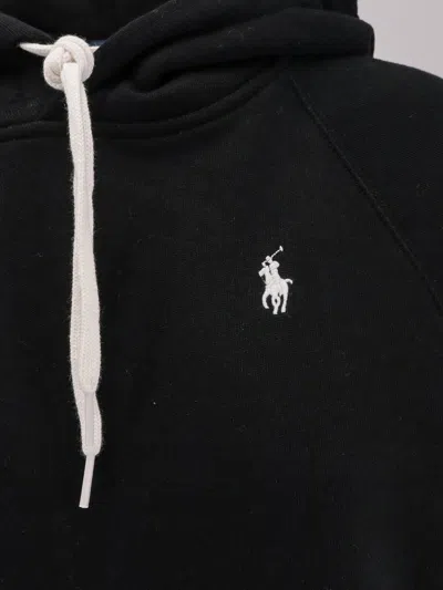 Polo Ralph Lauren Drawstring Hood Kangaroo Pocket Sweatshirt In Black