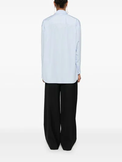 Loewe Cotton Shirt Featuring Box-pleat Detail In Clear Blue