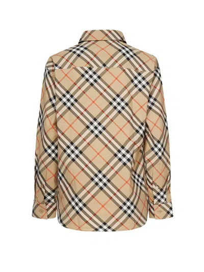 Burberry Cotton Shirt With  Check Motif In Multi