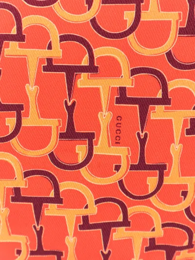 Gucci Cotton Top With Iconic Horsebit Motif In Orange