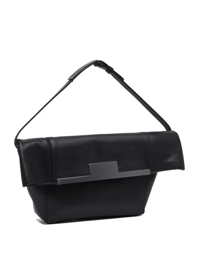 Max Mara Structured Leather Crossbody Bag In Black