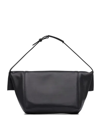 Max Mara Structured Leather Crossbody Bag In Black