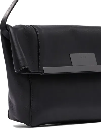 Max Mara Structured Leather Crossbody Bag In Black
