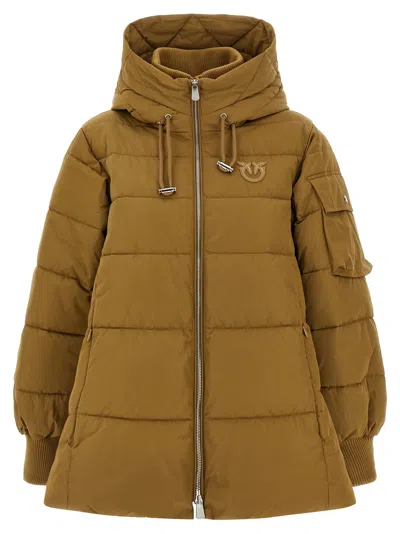 Pinko Crusca Puffer Jackets Beige In Brown