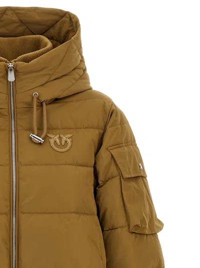 Pinko Crusca Puffer Jackets Beige In Brown