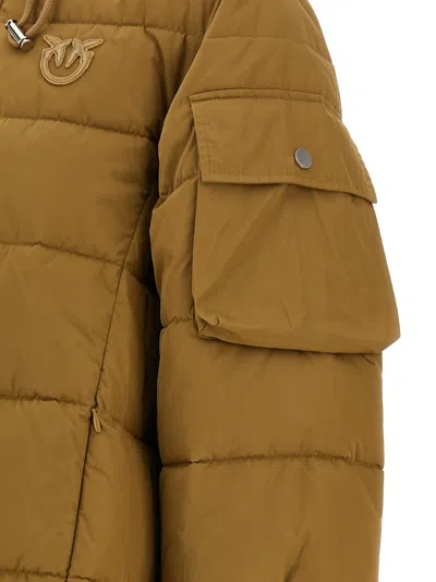Pinko Crusca Puffer Jackets Beige In Brown