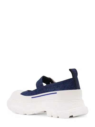 Alexander Mcqueen Mary Jane Sneakers With Chunky Sole And Buckle In Blue
